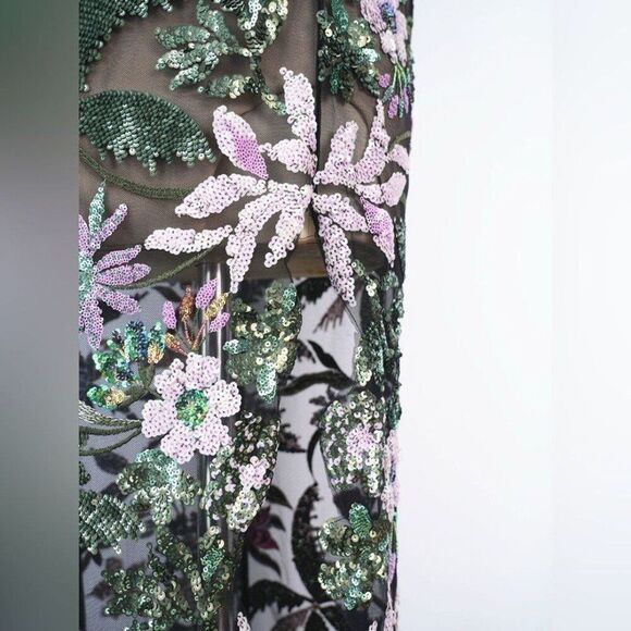 NWOT Bronx And Banco Zinna Side-Slit Floral Sequin Gown, XS,S &M available - Picture 9 of 14